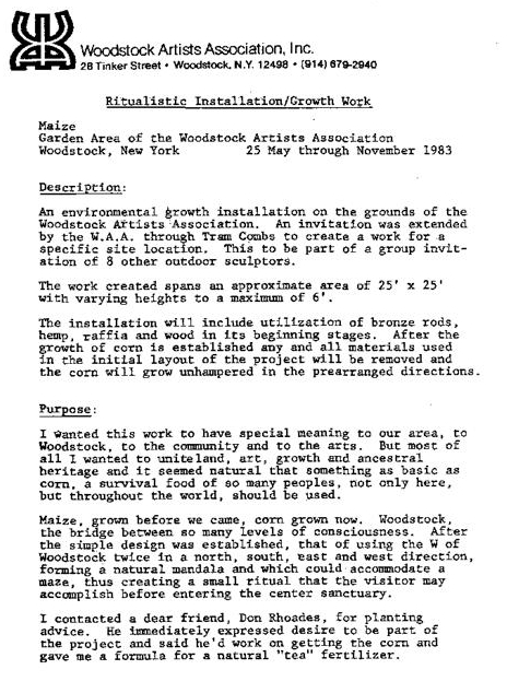 Maize Installation for Woodstock Artists Association.